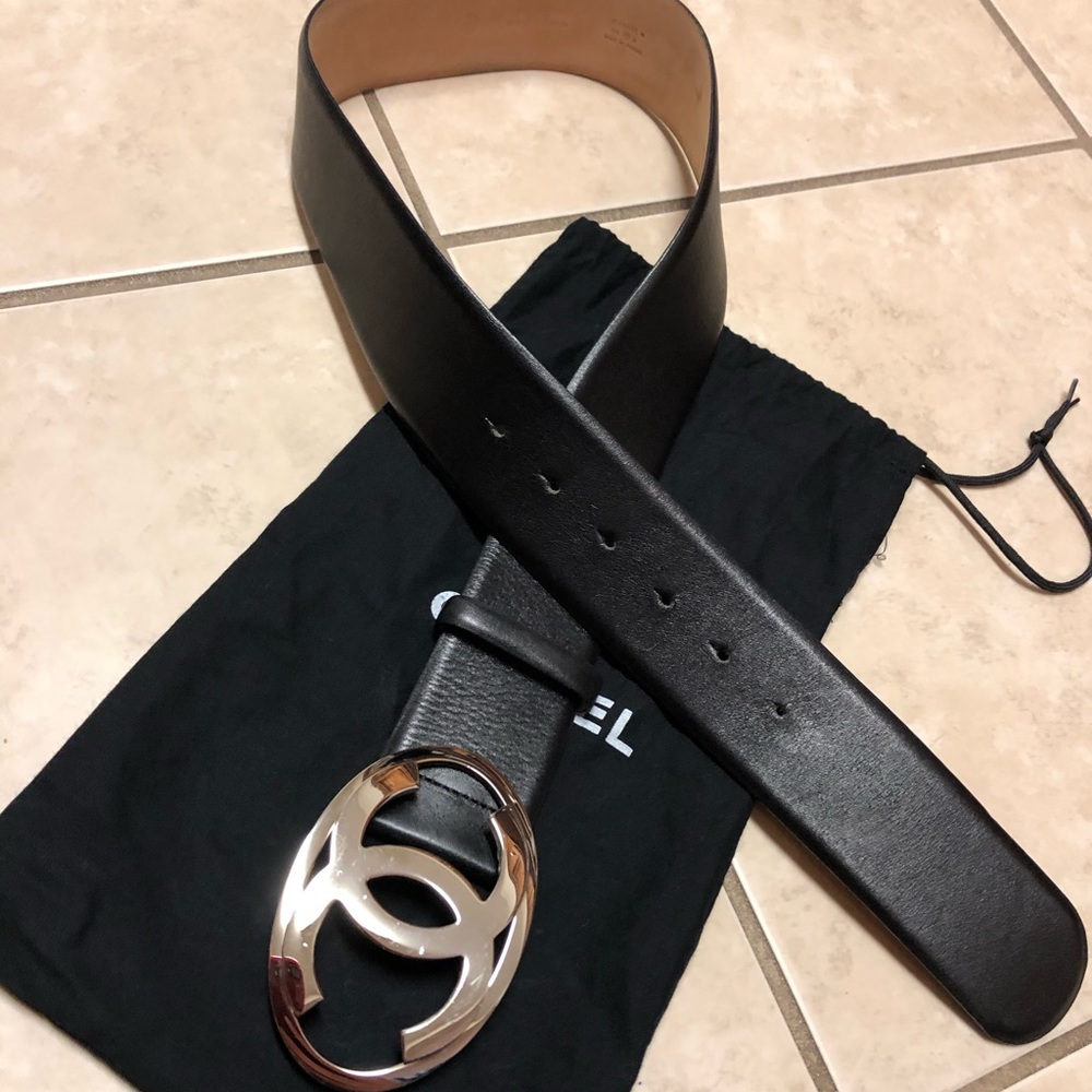 Chanel Black/Silver Belt 80/32